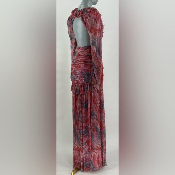 🆕 PATBO 🧿 NWOT Twist Metallic Ruched Gown, Pink - Sz BR 36 US 4 - Picture 6 of 14